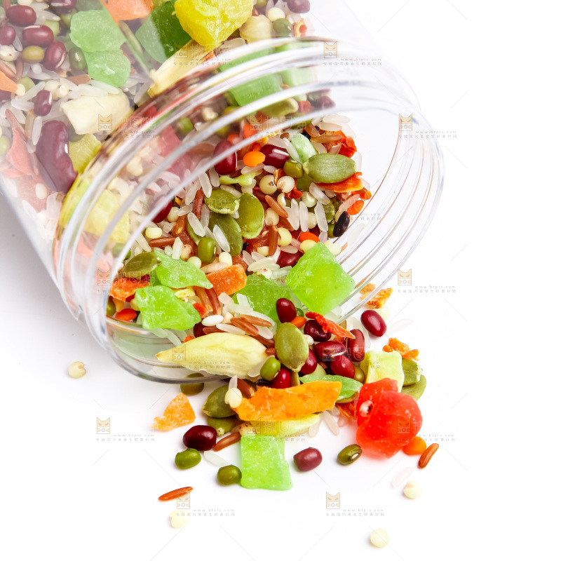 罐子里的水果粥食材