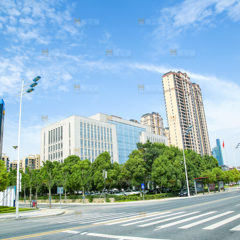 城市道路楼房
