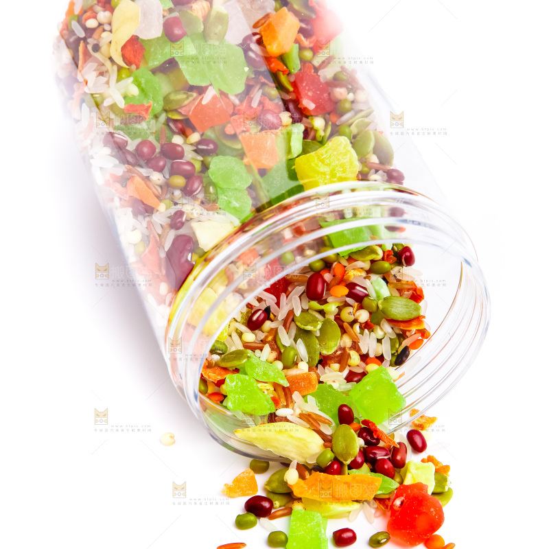 罐子里的水果粥食材
