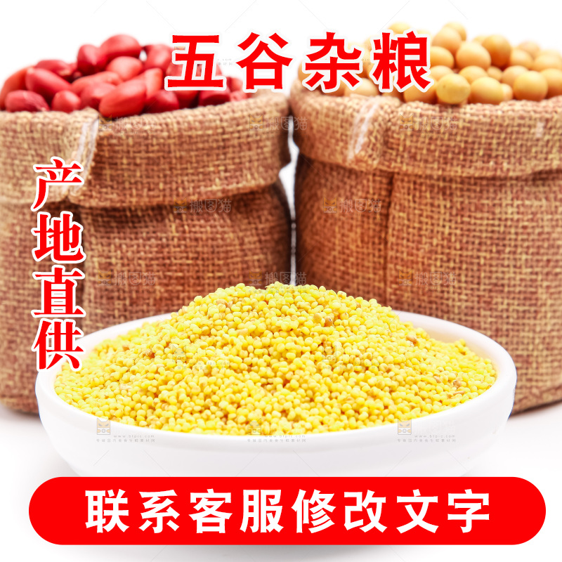 白底上的五谷杂粮组合