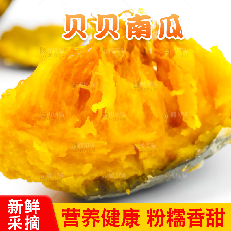 白底上摆放着板栗南瓜