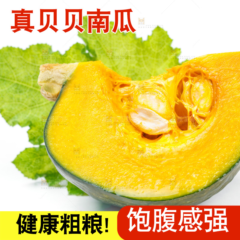 白底上摆放着绿贝贝南瓜