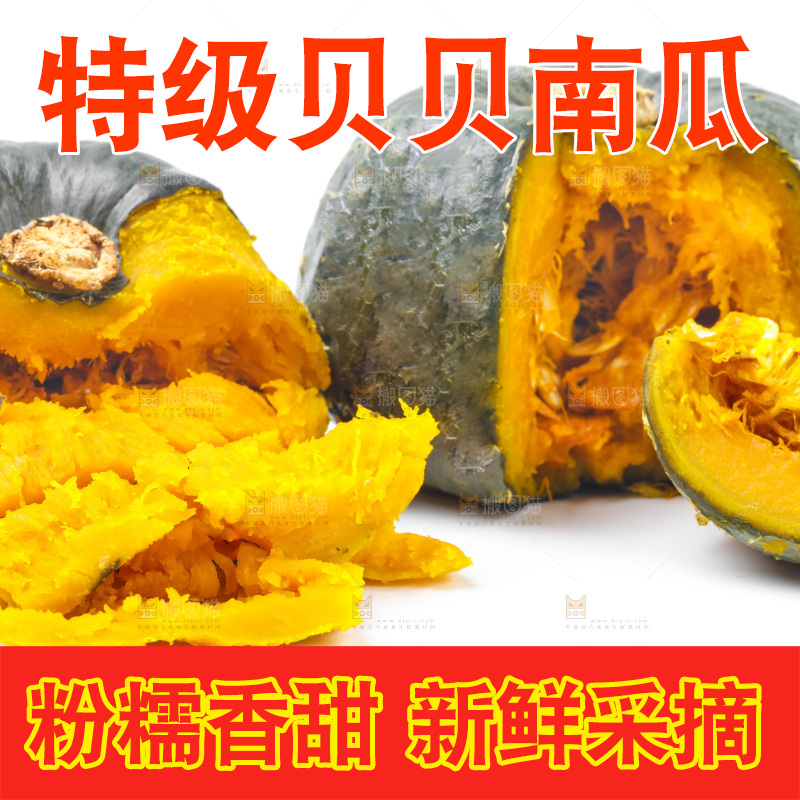 白底上摆放着板栗南瓜
