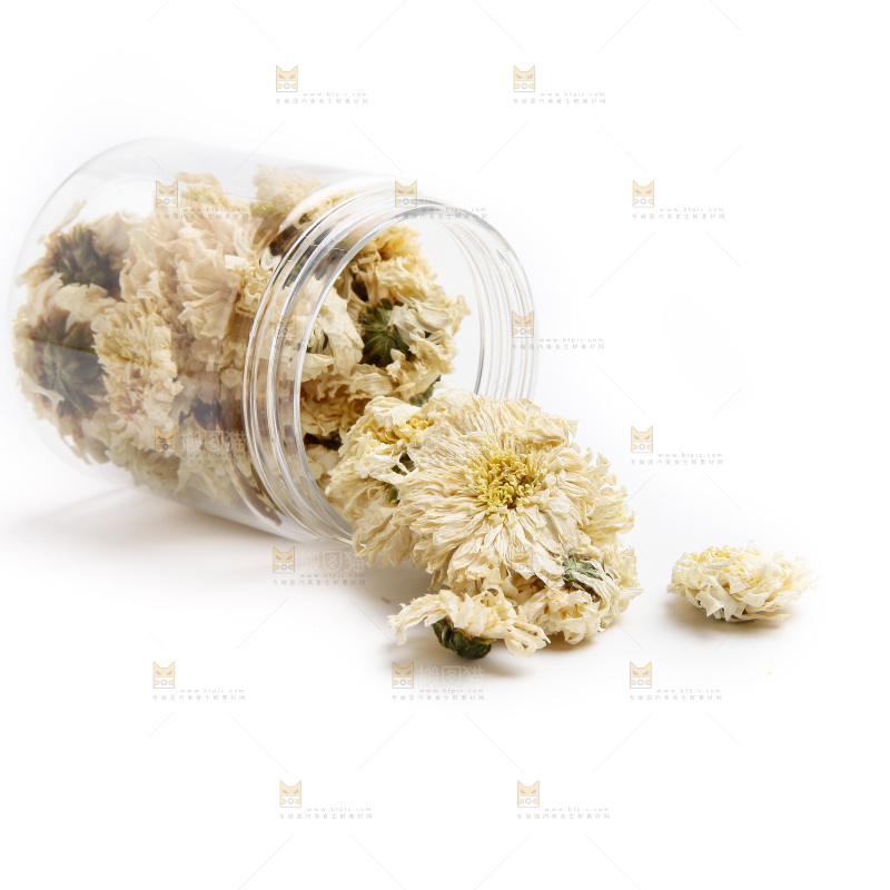 碟子里装着白菊花