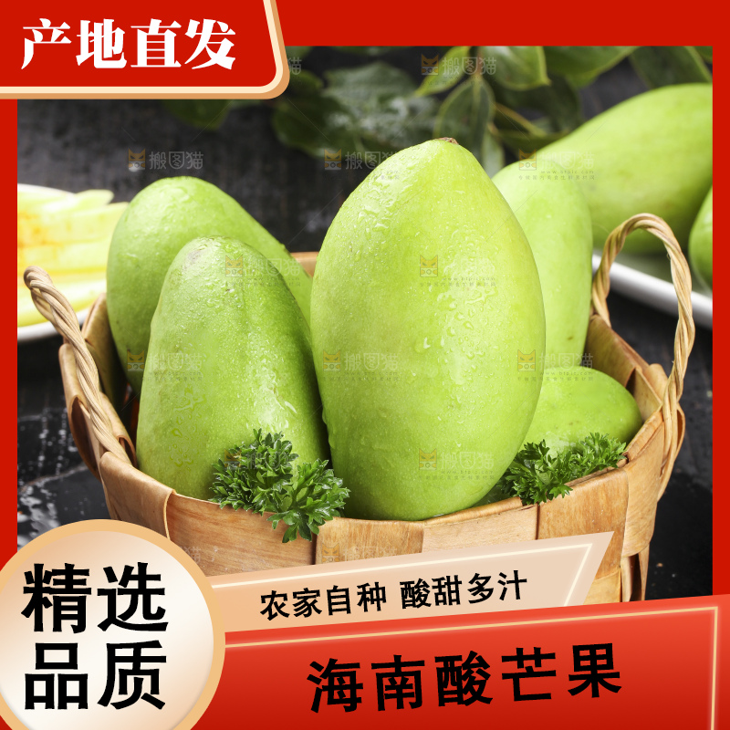一篮海南生吃芒果