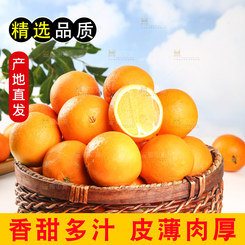 一篮新鲜脐橙