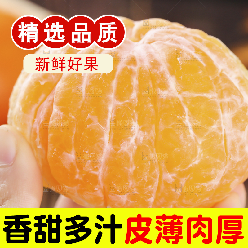 手里拿着桔柚果肉
