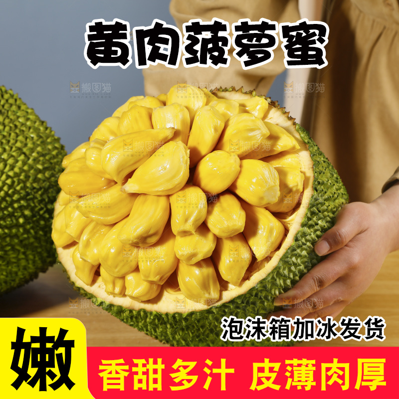 手里抱着海南黄肉菠萝蜜