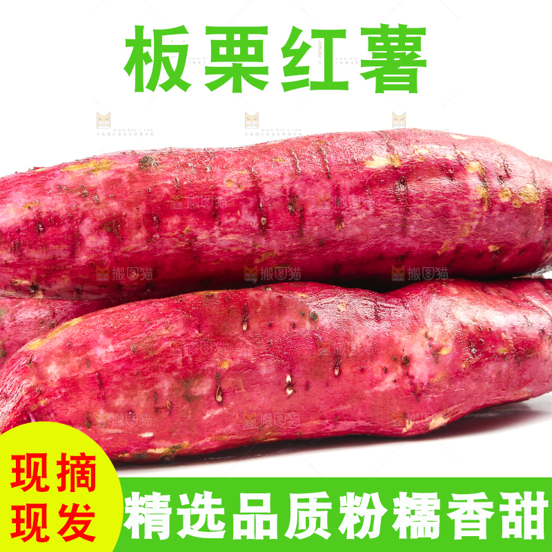 白底上放着板栗薯