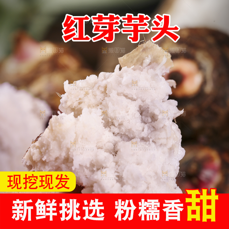 手里拿着熟的红芽芋泥