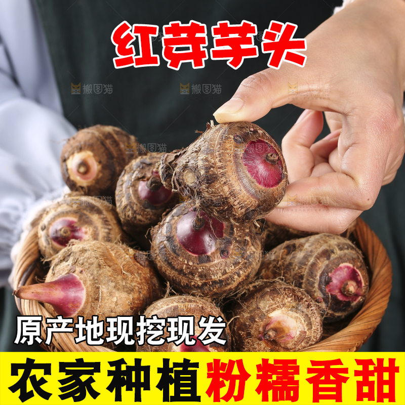 一篮红芽小芋头