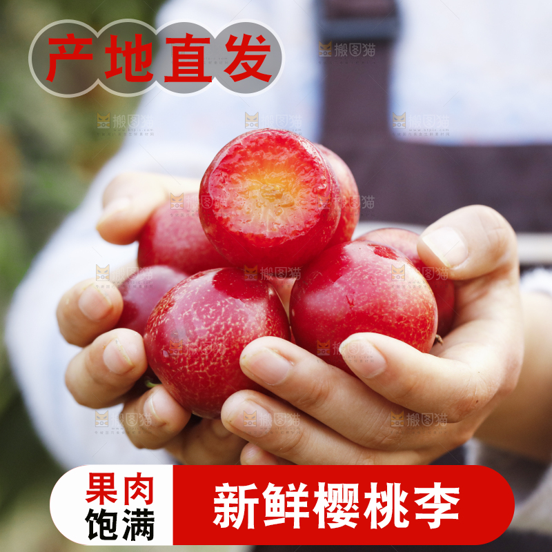 手里捧着进口樱桃李