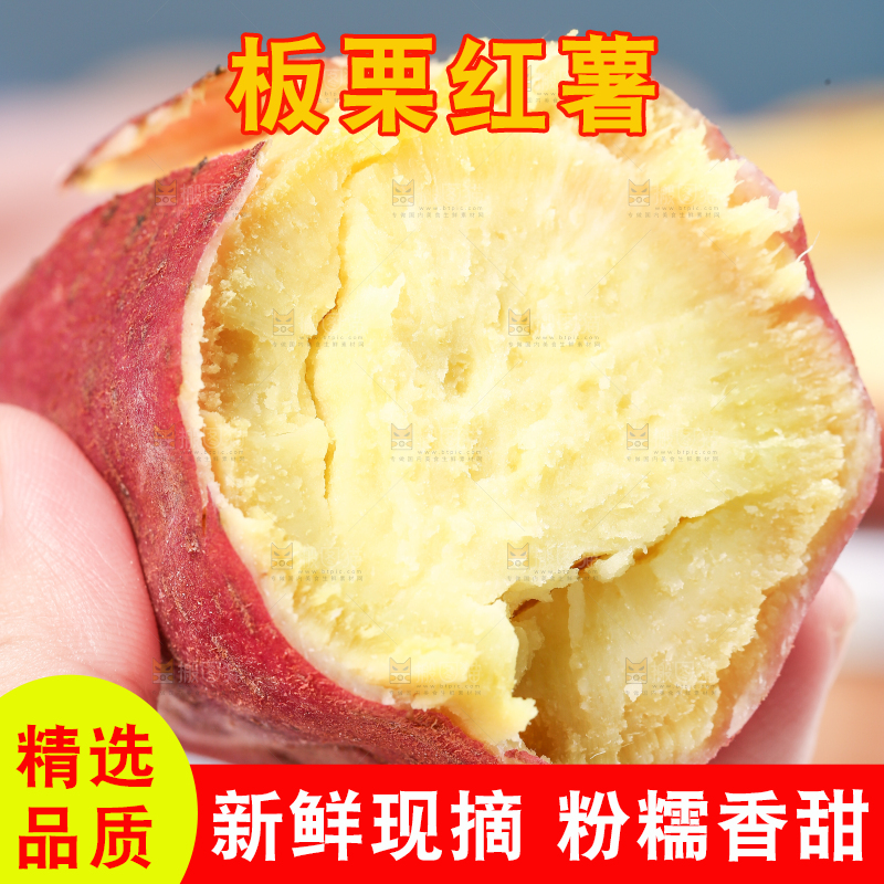 手里拿着板栗薯