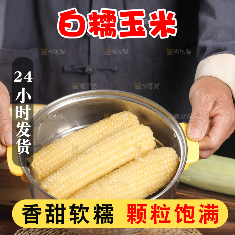 蒸熟的白糯玉米