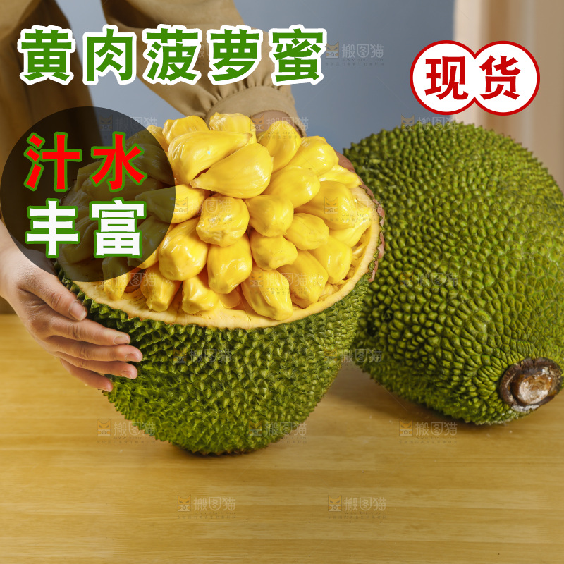 手里抱着海南黄肉菠萝蜜