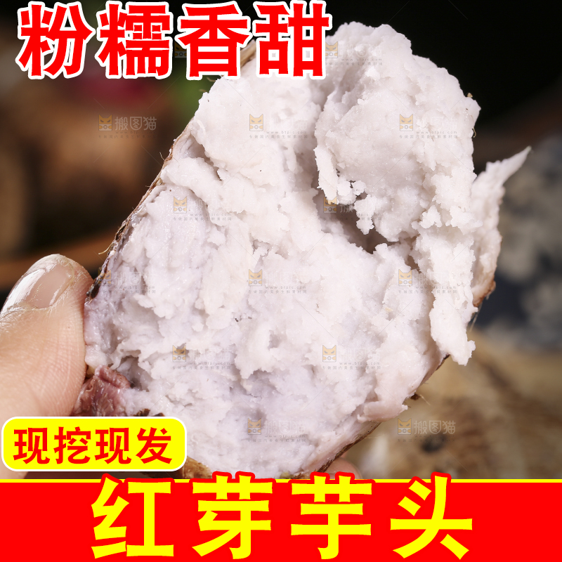 手里拿着蒸熟的芋头