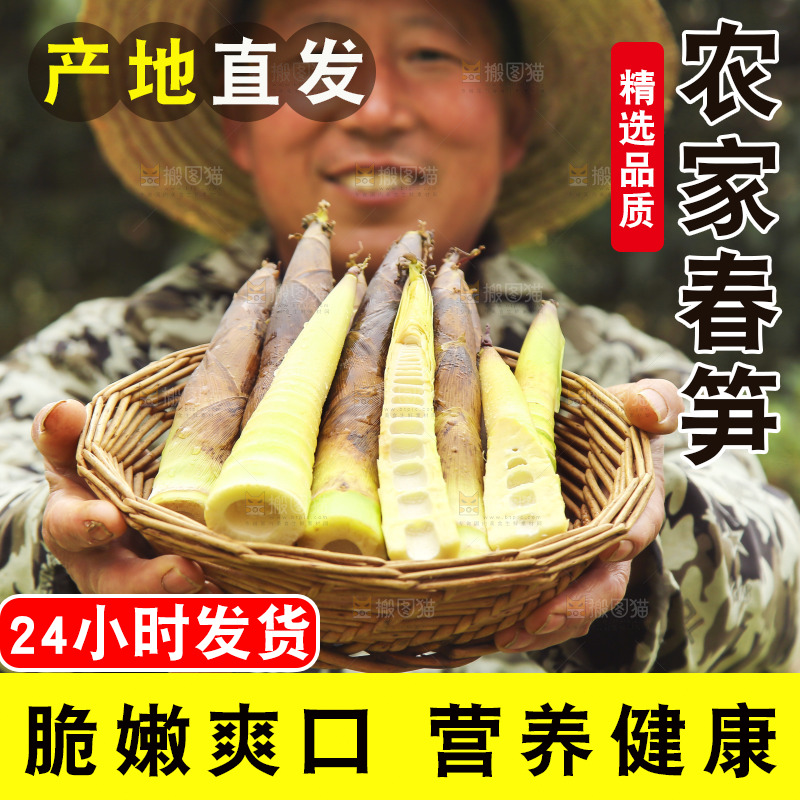 手里端着一篮春笋