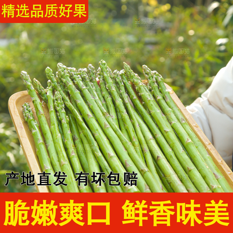 手里端着一盘青芦笋