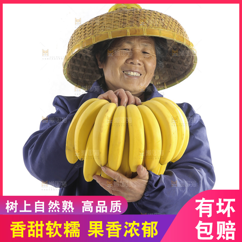 手里拿着一串香蕉