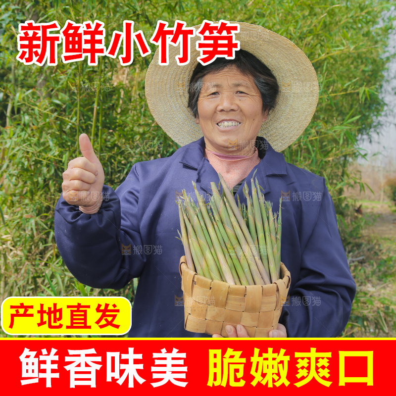 农民手里端着一篮小山笋