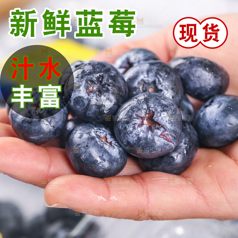 手里捧着大蓝莓