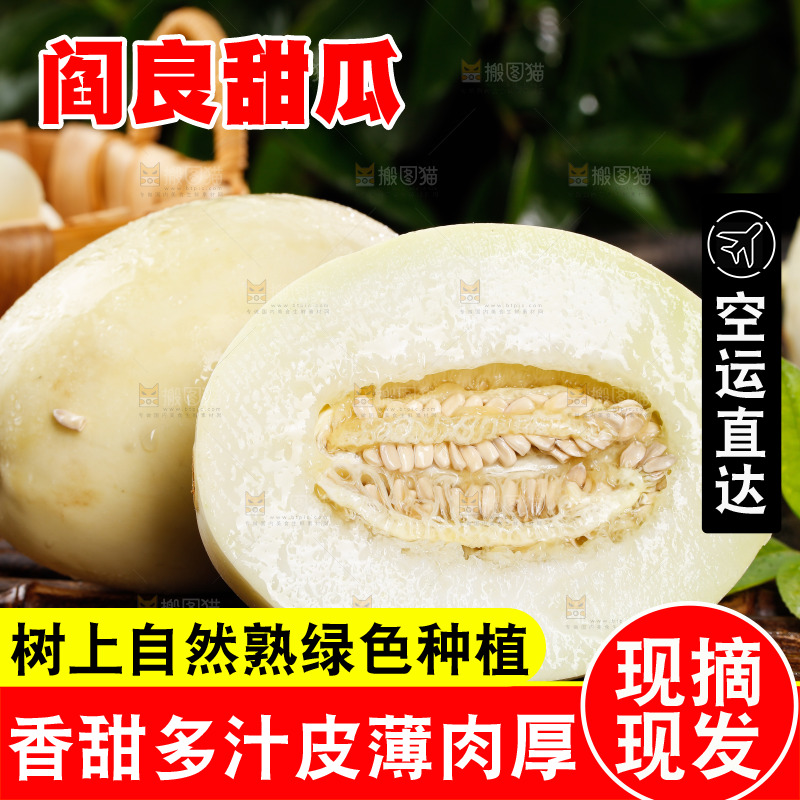 竹底上的郁金香甜瓜