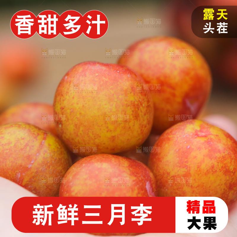 手里拿着红三月李