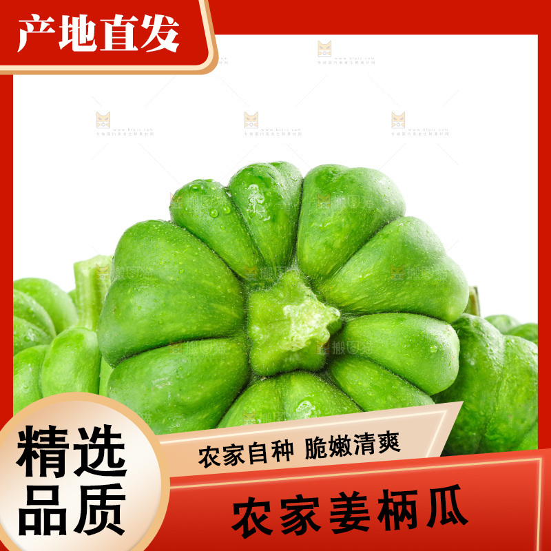 白底上放着姜柄瓜