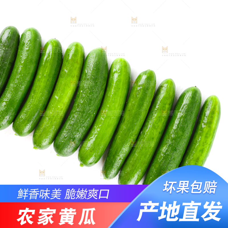 白底上放着水果黄瓜