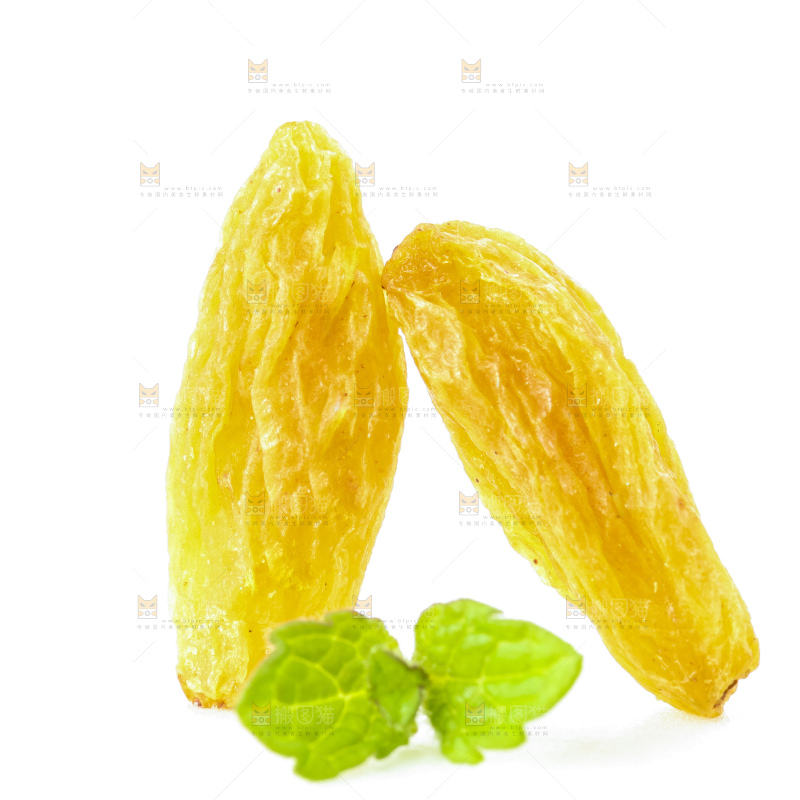 白底上摆放着绿葡萄干