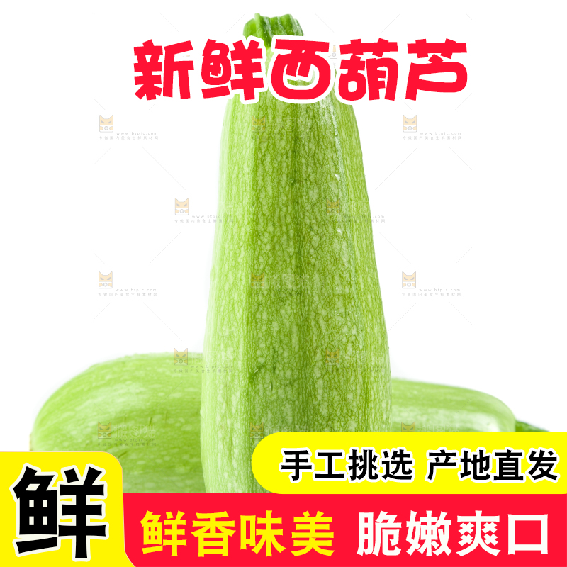 白底上摆放着茭瓜