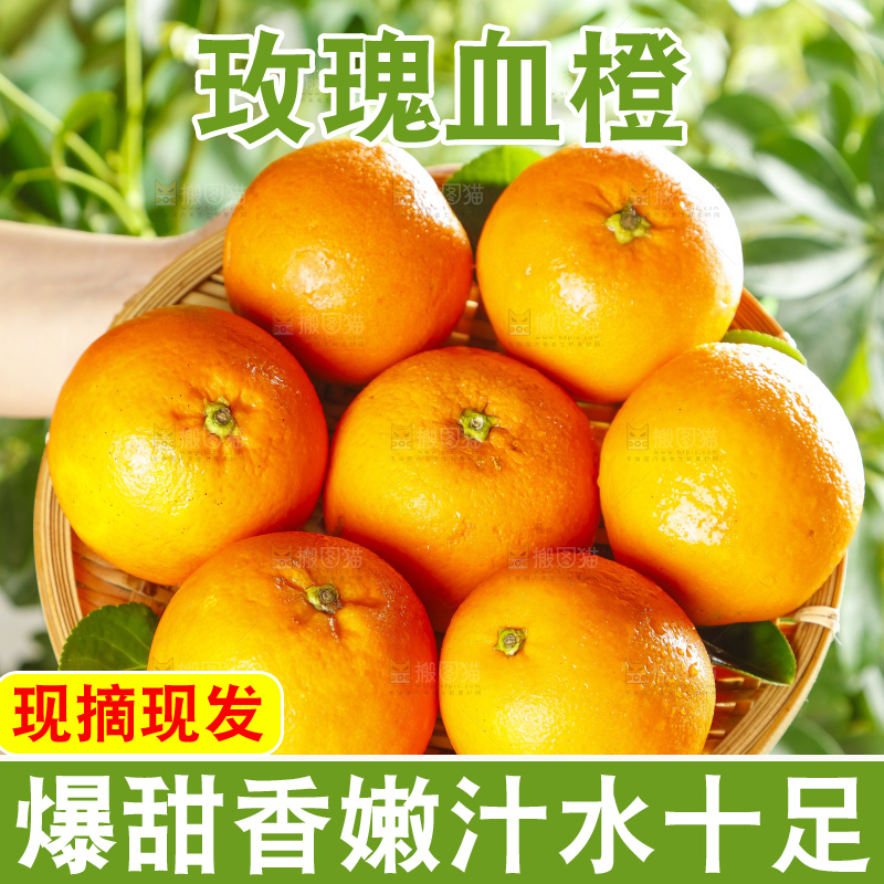手里端着一篮新鲜塔罗科血橙