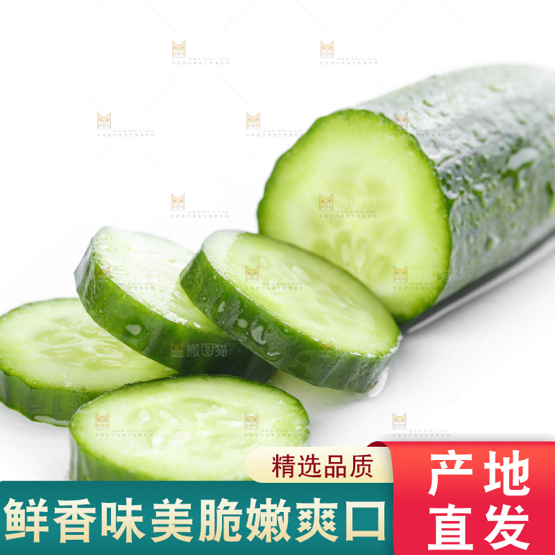 白底上放着黄瓜