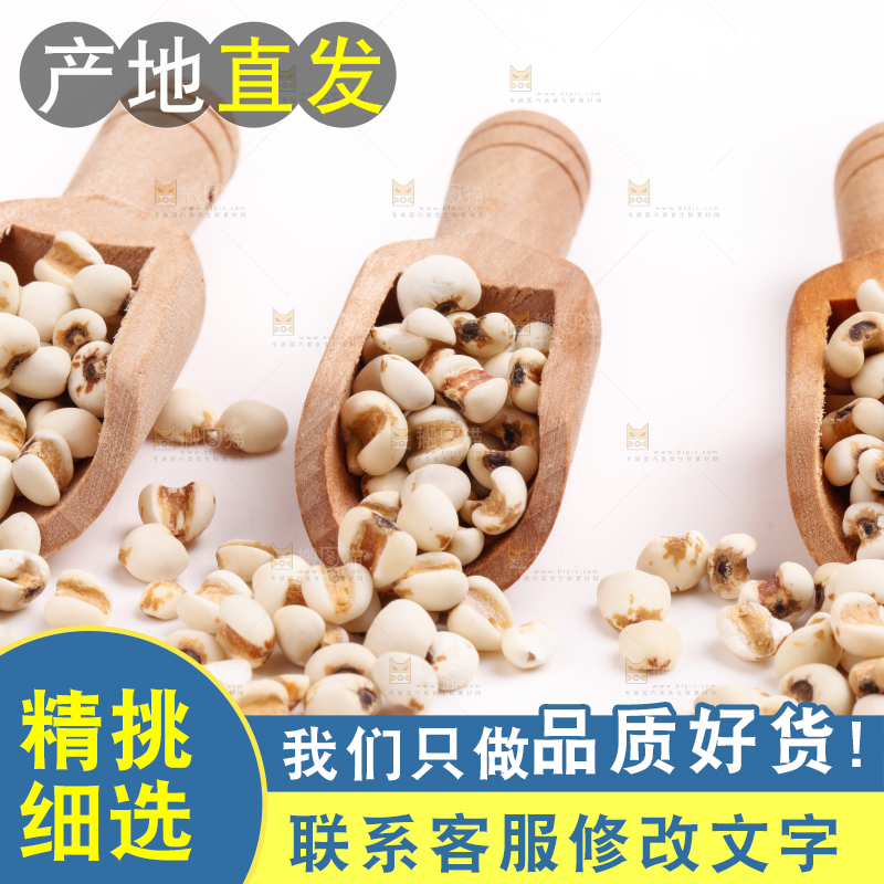 白底上放着薏米仁