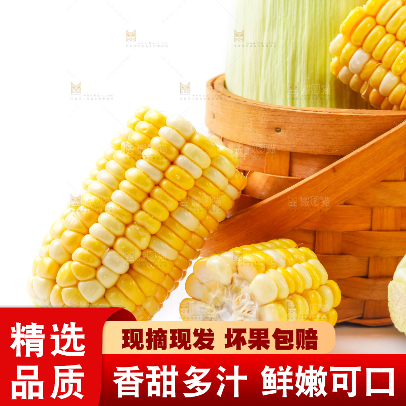 篮子里装着水果玉米