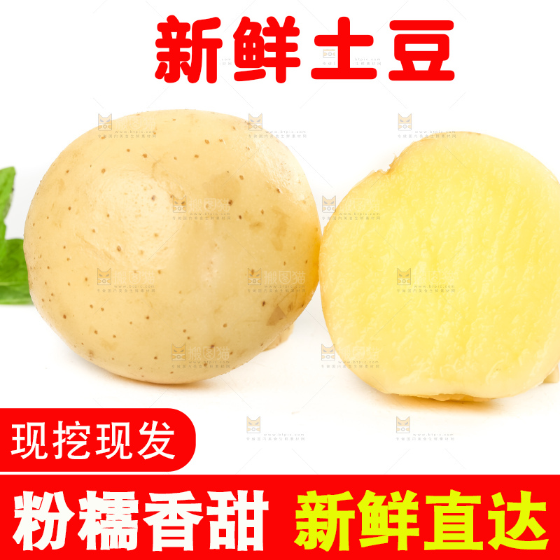 白底上放着云南小土豆