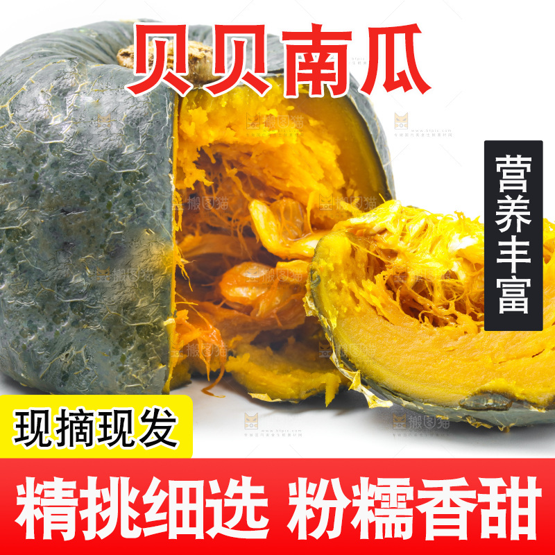 白底上摆放着板栗南瓜