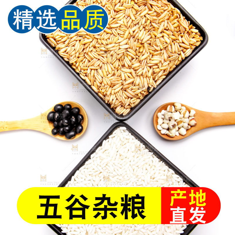 白底上的五谷杂粮组合