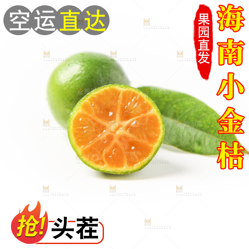 白底上放着小青桔