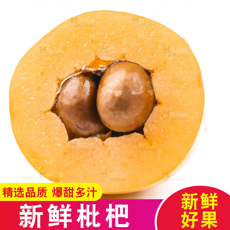 白底上的枇杷