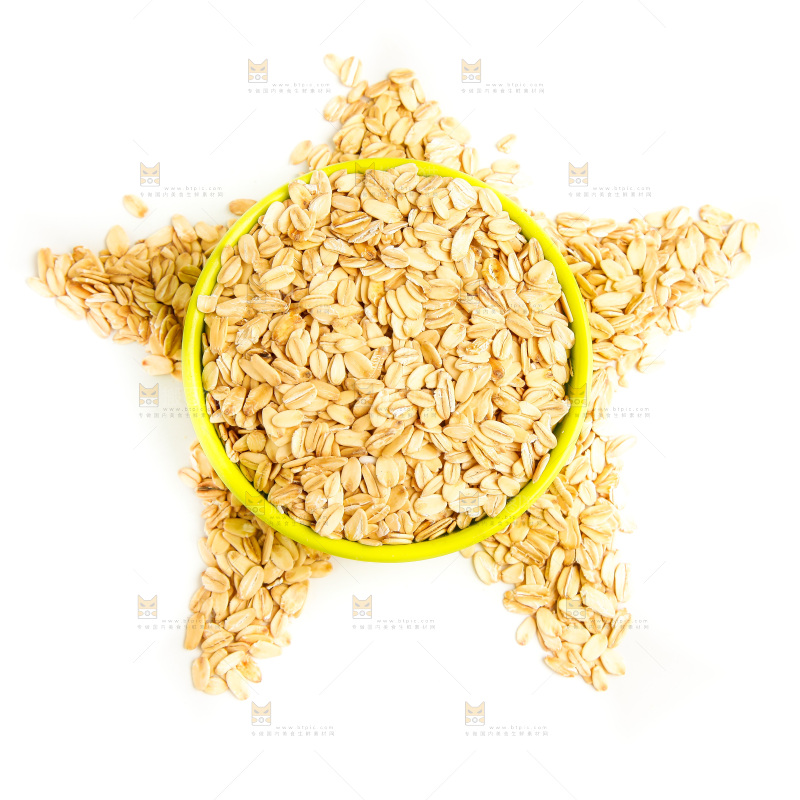 白底上的燕麦片