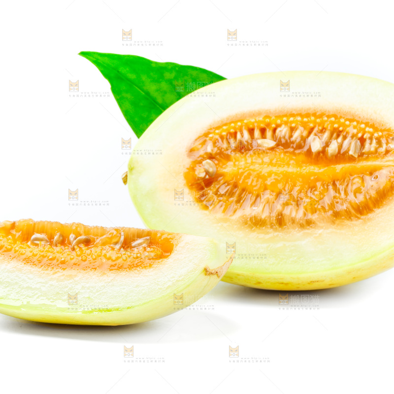 白底上的黄皮香瓜