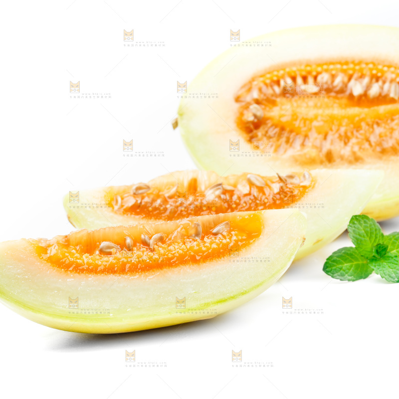 白底上的黄皮香瓜
