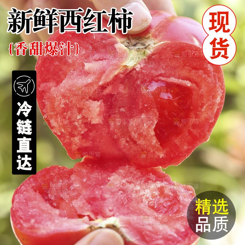 手里拿着沙瓤番茄