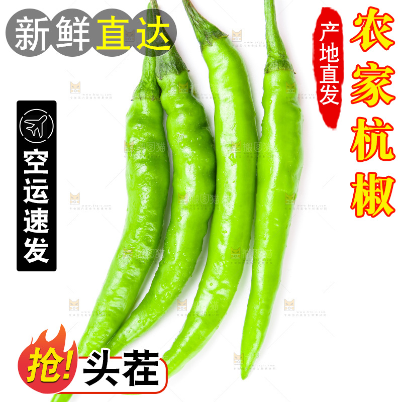 白底上放着杭椒