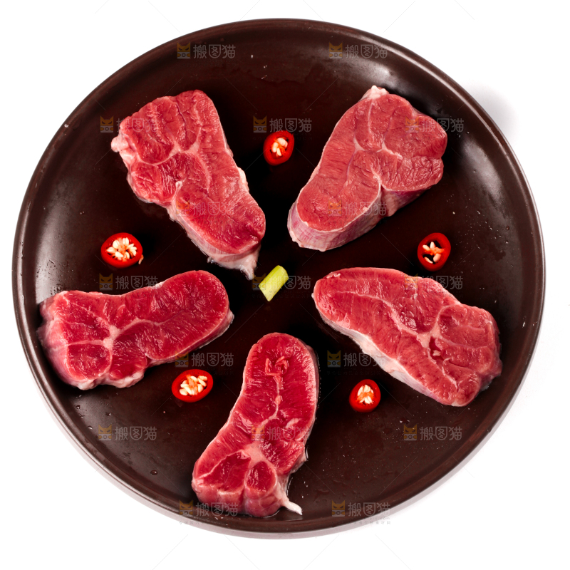 盘子里装着牛肉