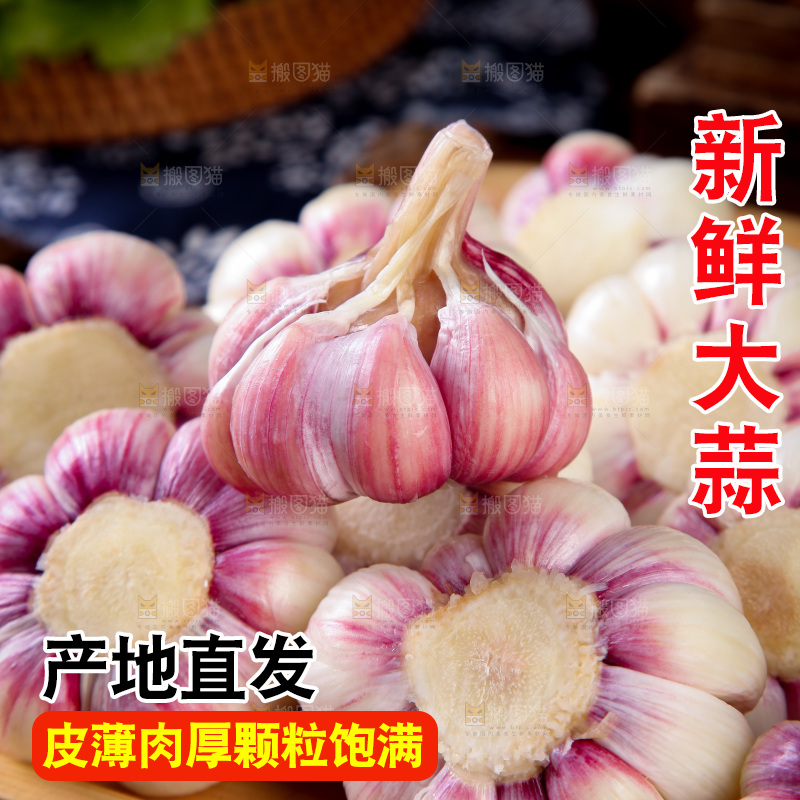 一堆紫皮大蒜