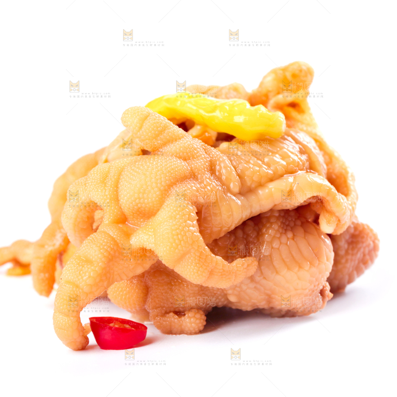 白底上放着无骨鸡爪