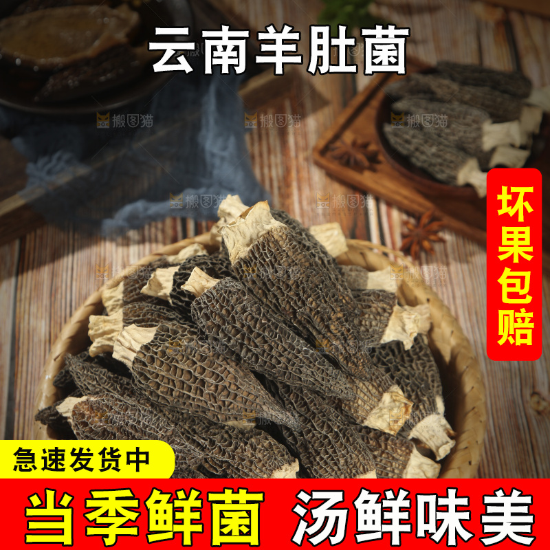 一篮干羊肚菌