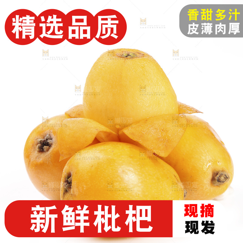 一堆新鲜大枇杷